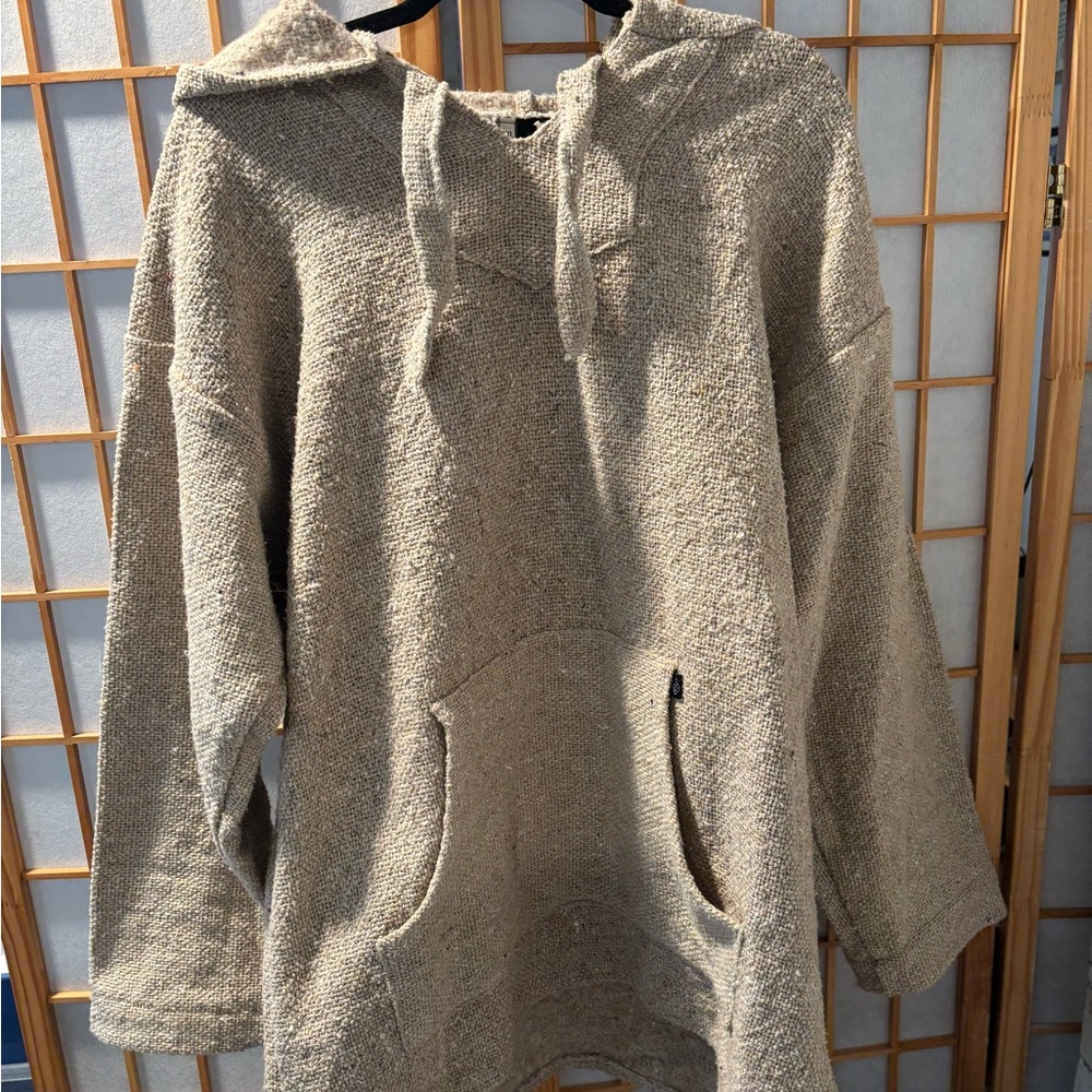 Baja Billy Cozy Tan Hooded Sweater with Front Pocket